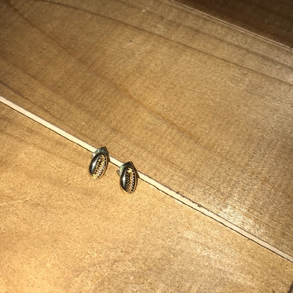 pair of gold, shell earrings